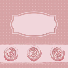 Image showing Pink  frame with roses