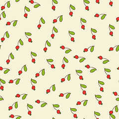 Image showing red berry and green leaf