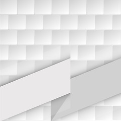 Image showing white geometric pattern with rectangles and ribbon