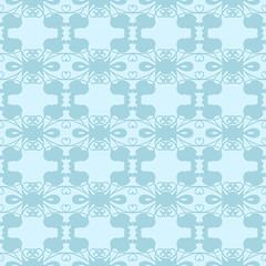 Image showing Neutral floral ornament. cool blue