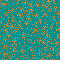 Image showing pattern with flowers on a turquoise background