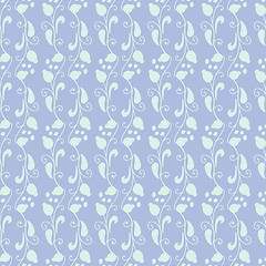 Image showing Neutral floral ornament. blue lilac tone