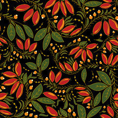Image showing seamless texture barberry  on a black background