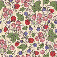 Image showing strawberry, berry, leaf on a light background