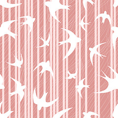 Image showing swallow on  striped pink background