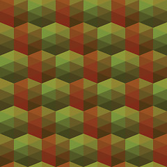 Image showing seamless texture of triangles. illusion hexagon