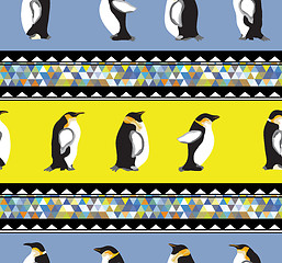 Image showing Seamless texture with penguins