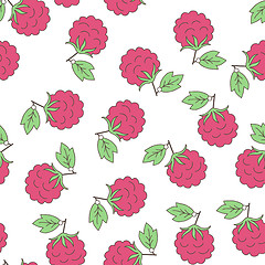 Image showing Seamless background with berries raspberry