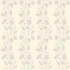 Image showing Seamless ornament floral beige neutral background