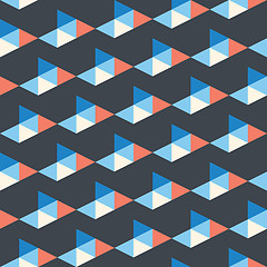 Image showing seamless pattern of white, blue, red triangles