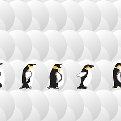 Image showing geometric pattern with circles and penguins