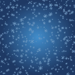 Image showing Snowflakes on blue gradient