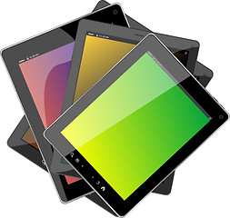 Image showing Set of tablet pc computers