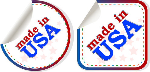 Image showing stickers set Made in USA, web icon