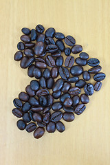 Image showing heart image made up of coffee beans 