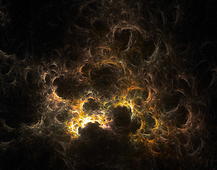 Image showing Night sky explosion - 3D clouds