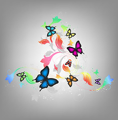 Image showing Background With Butterflies