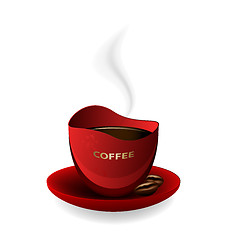 Image showing Red Cup Of Coffee