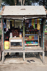 Image showing Old grocery store in a rural place in Kumrokhali, West Bengal, India