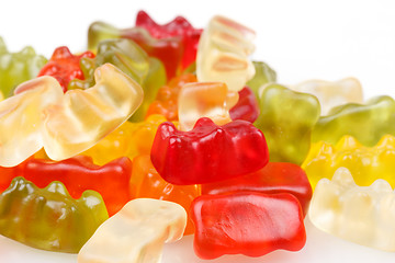 Image showing Gummy bears, Colorful jelly bear candies set