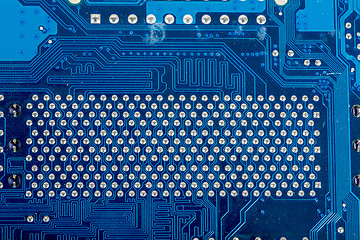 Image showing Close up of computer circuit motherboard