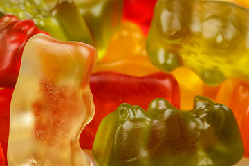 Image showing Gummy bears, Colorful jelly bear candies set