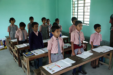 Image showing Kids in school, Kumrokhali, West Bengal, India