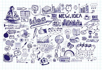 Image showing Idea Sketch Background With Pen Drawn Elements