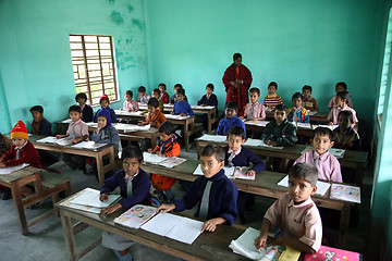 Image showing Kids in school, Kumrokhali, West Bengal, India