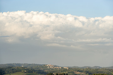 Image showing Landscape Tuscany with clouds