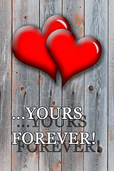 Image showing beloved hearts with inspiration Yours forever