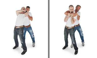 Image showing Man defending against a headlock