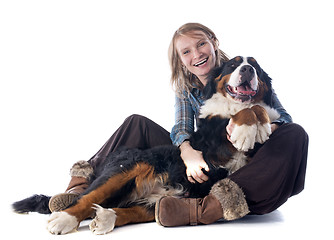 Image showing woman and dog