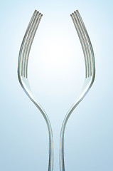 Image showing abstract fork making tall wine glass