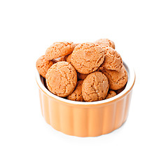 Image showing meringue almond cookies in bowl 