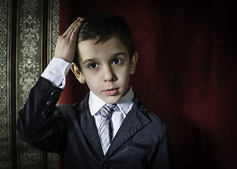 Image showing Boy in vintage suit