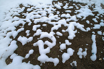 Image showing Melting snow is showing land