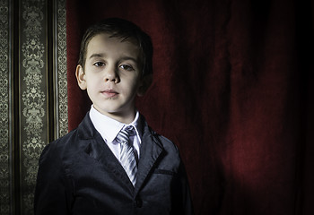 Image showing Boy in vintage suit