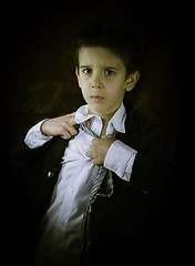 Image showing Boy in vintage suit