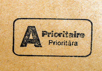 Image showing Priority mail postmark