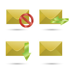 Image showing Set of icons four envelopes