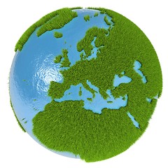 Image showing Europe on green planet