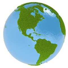 Image showing America on green planet