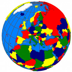 Image showing Europe countries on globe