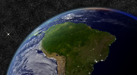Image showing South America from space