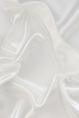 Image showing Smooth elegant white silk as wedding background