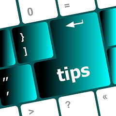 Image showing keyboard key, tips button on computer pc icon