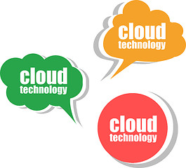 Image showing cloud technology. Set of stickers, labels, tags. Business banners, Template for infographics