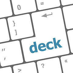 Image showing deck word on keyboard key, notebook computer button