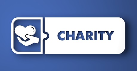 Image showing Charity Concept on Blue in Flat Design Style.